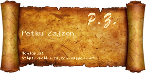 Petku Zajzon névjegykártya